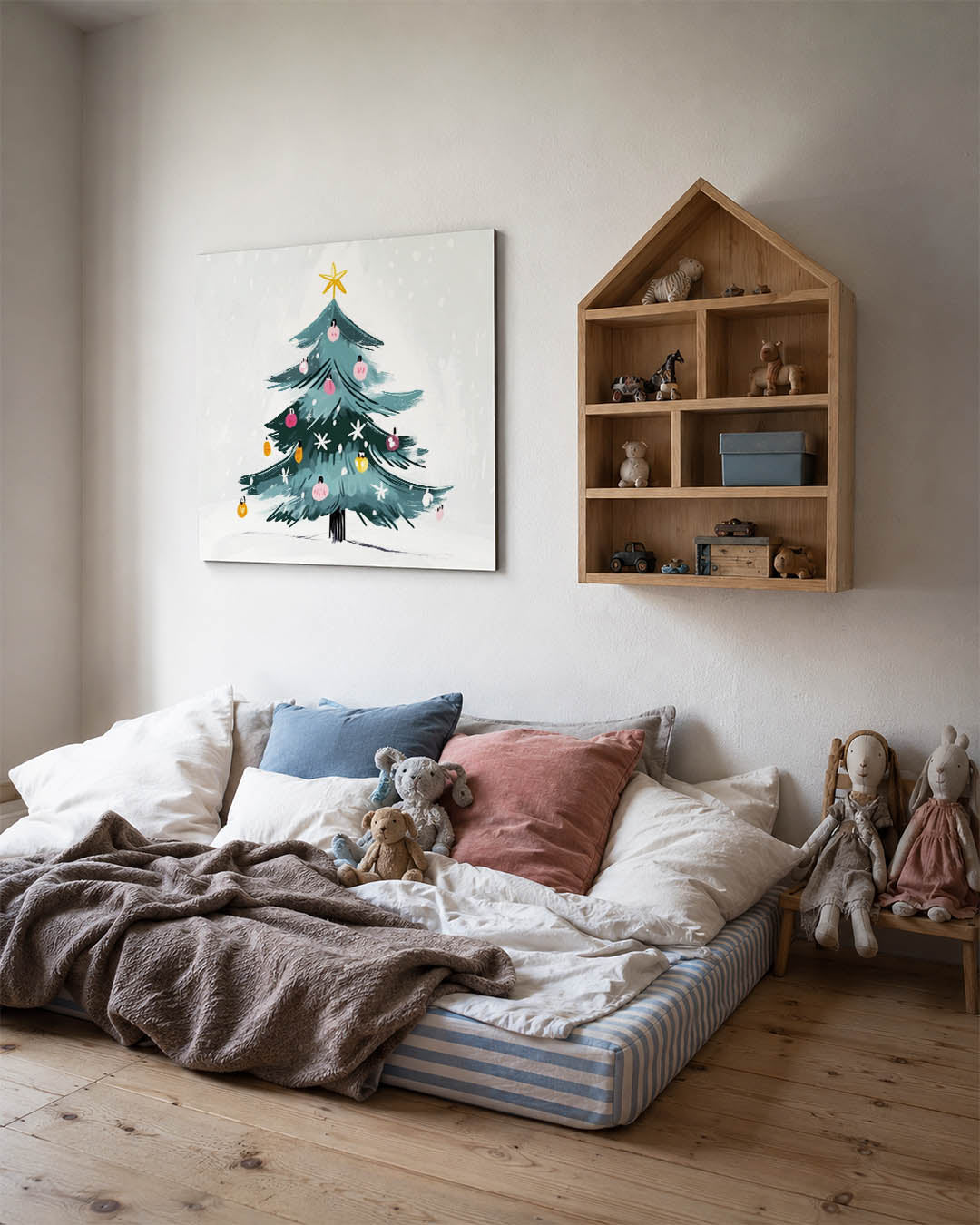 Kleurrijke kerstboom Kunstwerk
