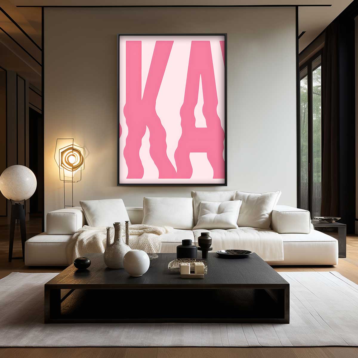 Okay in Roze Golven Kunstwerk-canvas-dibond-plexiglas-wanddecoratie-WallArtistic