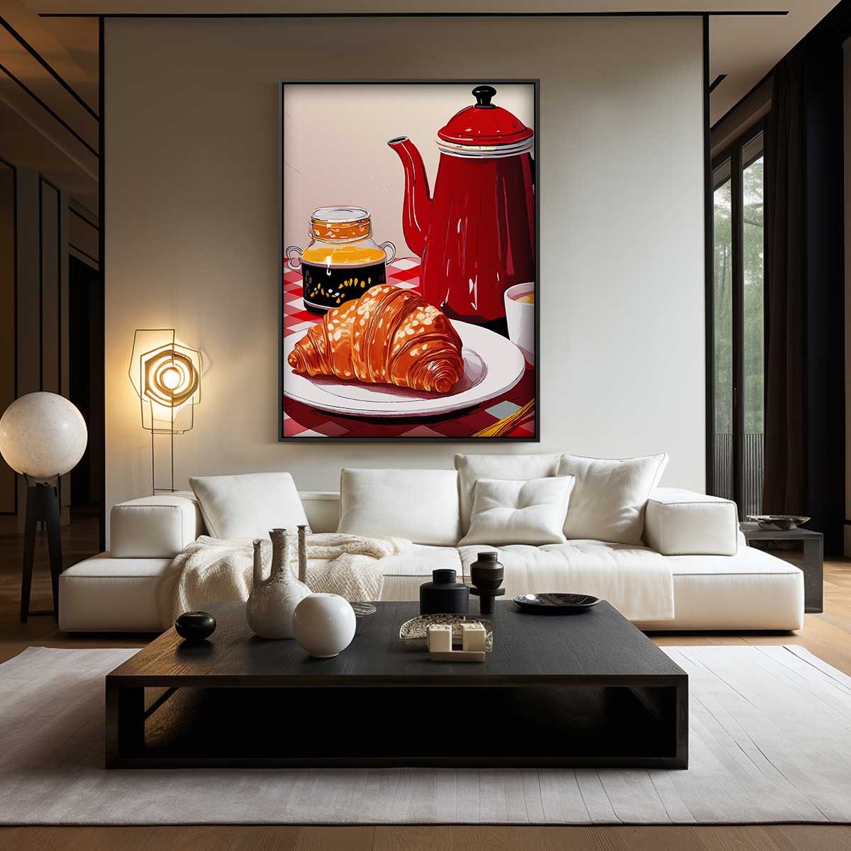 Franse Ontbijtsfeer Kunstwerk-canvas-dibond-plexiglas-wanddecoratie-WallArtistic