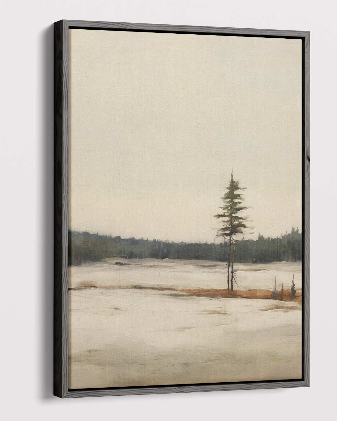 Eenzaamheid in Winterlandschap Kunstwerk-canvas-dibond-plexiglas-wanddecoratie-WallArtistic