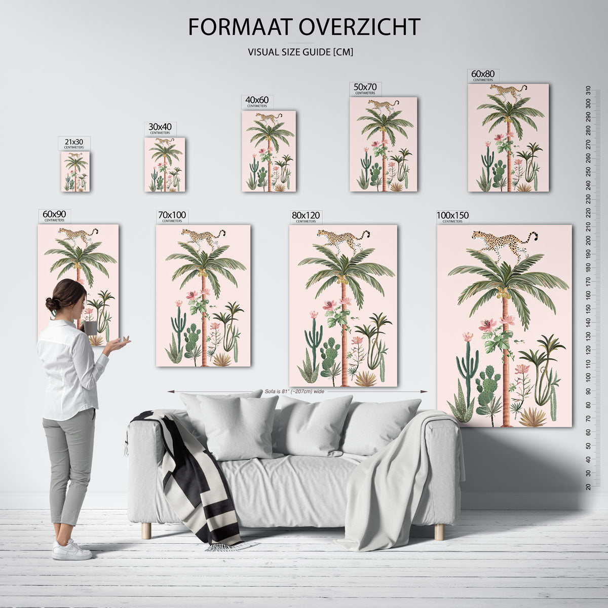 Luipaard op palm Poster