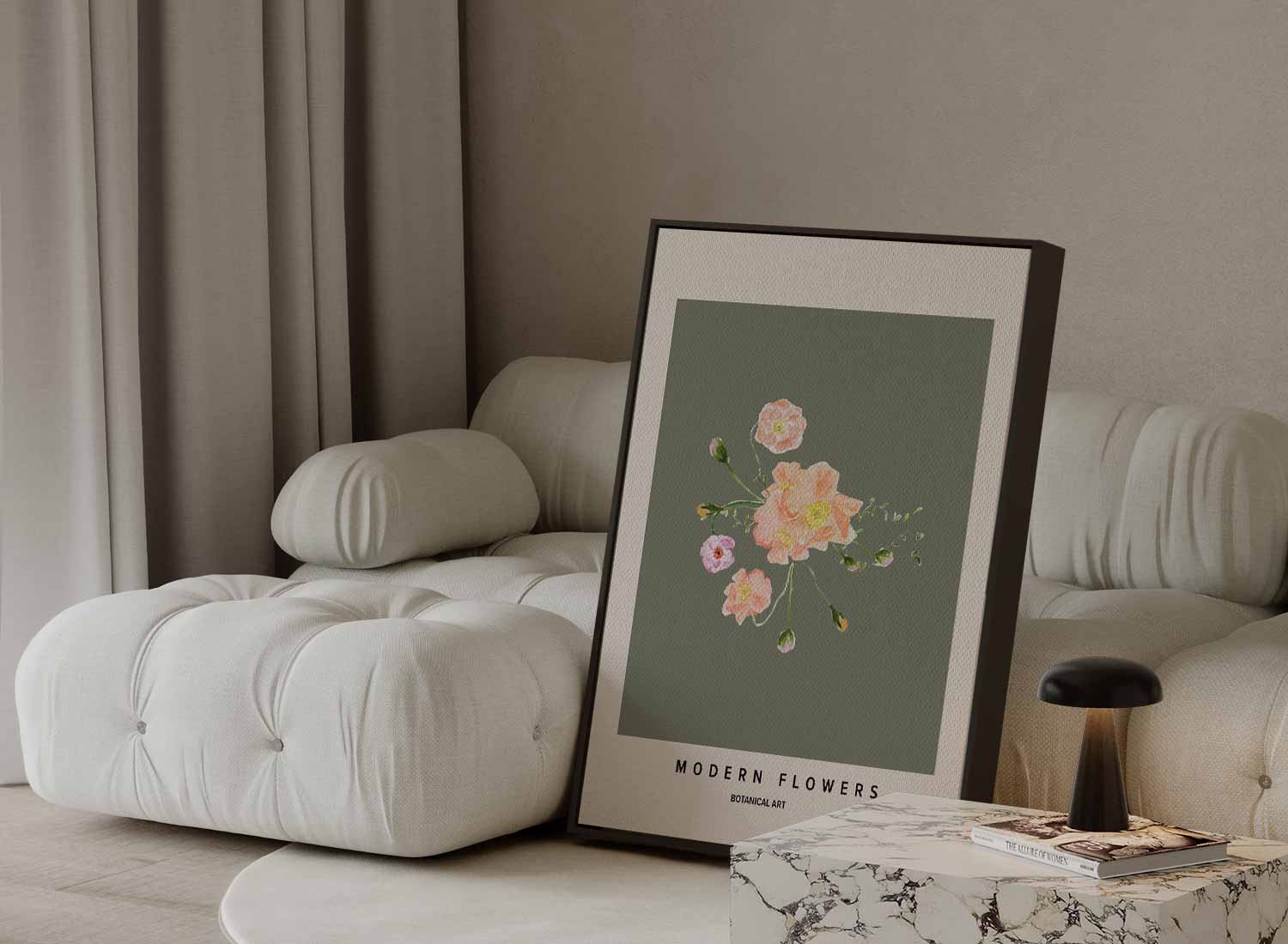 Bloemige Moderniteit Kunstwerk-canvas-dibond-plexiglas-wanddecoratie-WallArtistic
