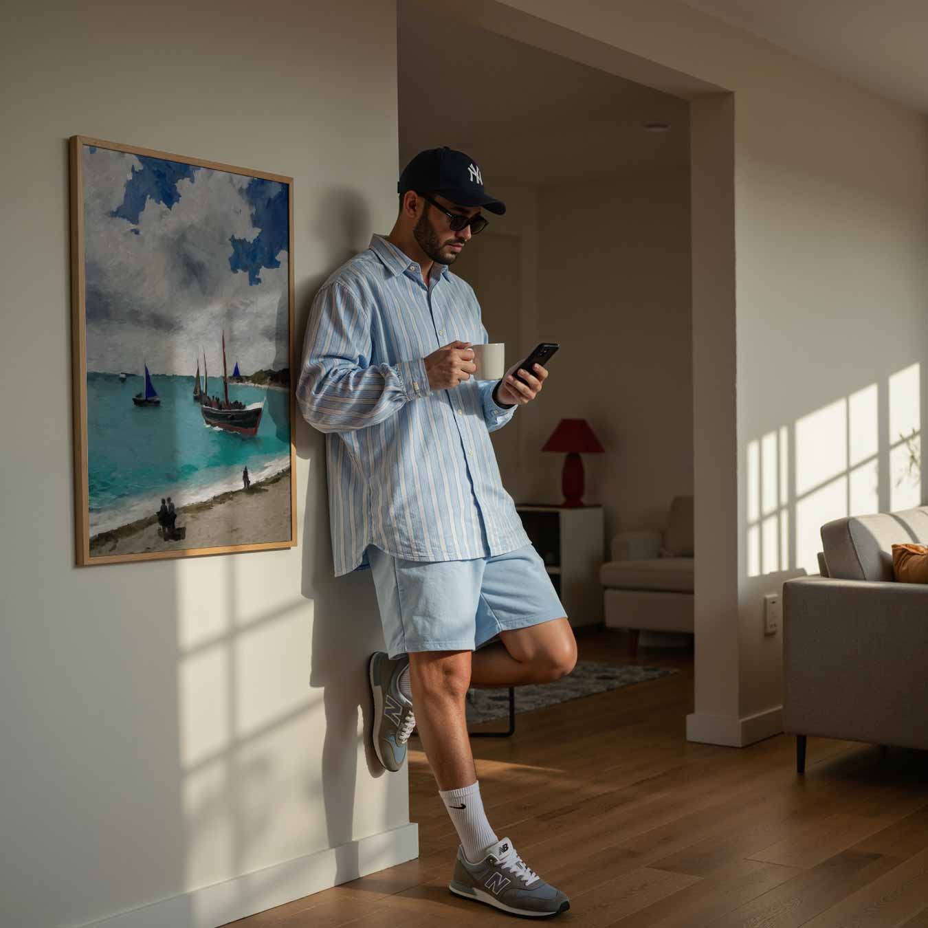 Zeilboot Avontuur aan Zee Poster-WallArtistic