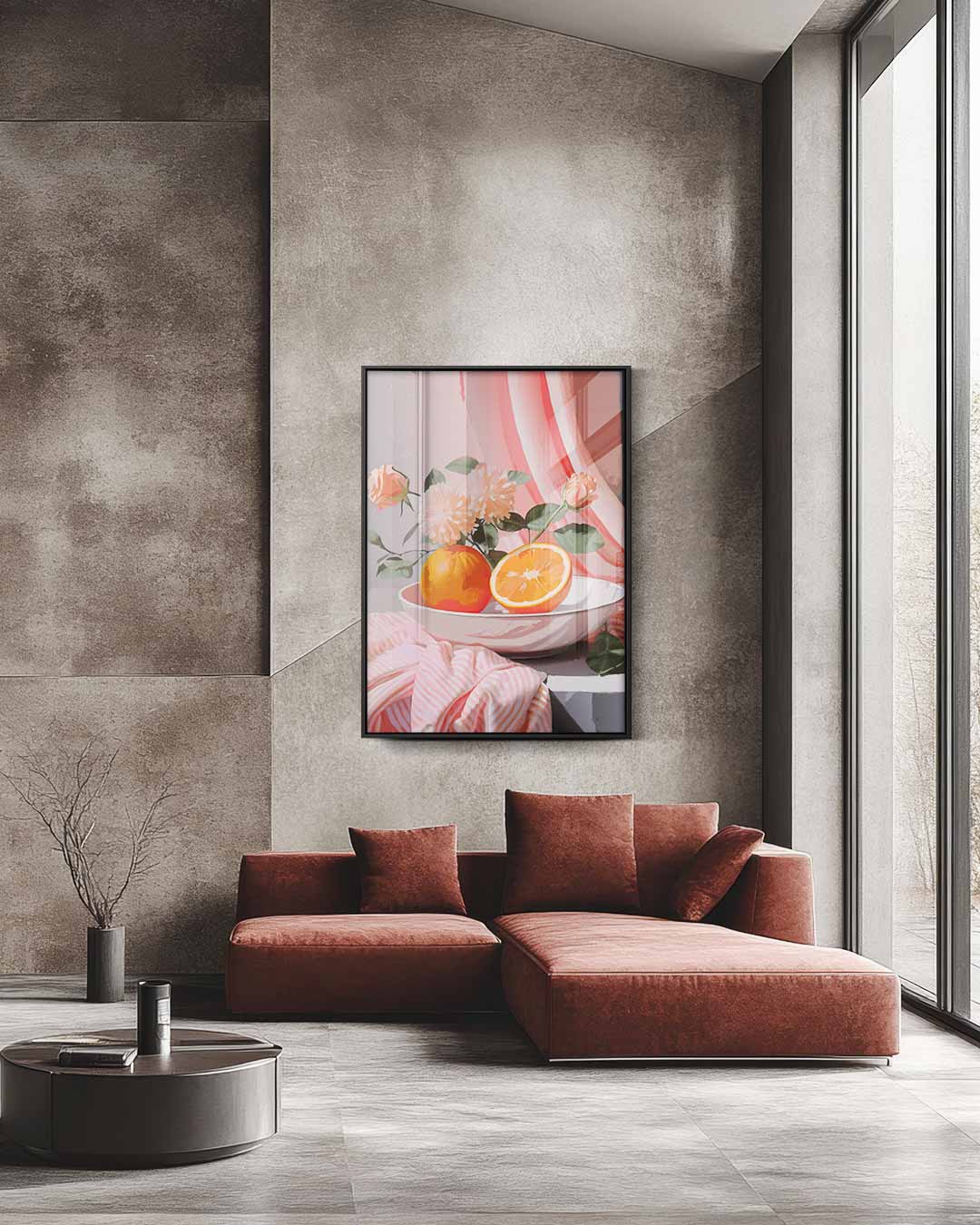 Zonnige Stilleven Collage Kunstwerk-canvas-dibond-plexiglas-wanddecoratie-WallArtistic