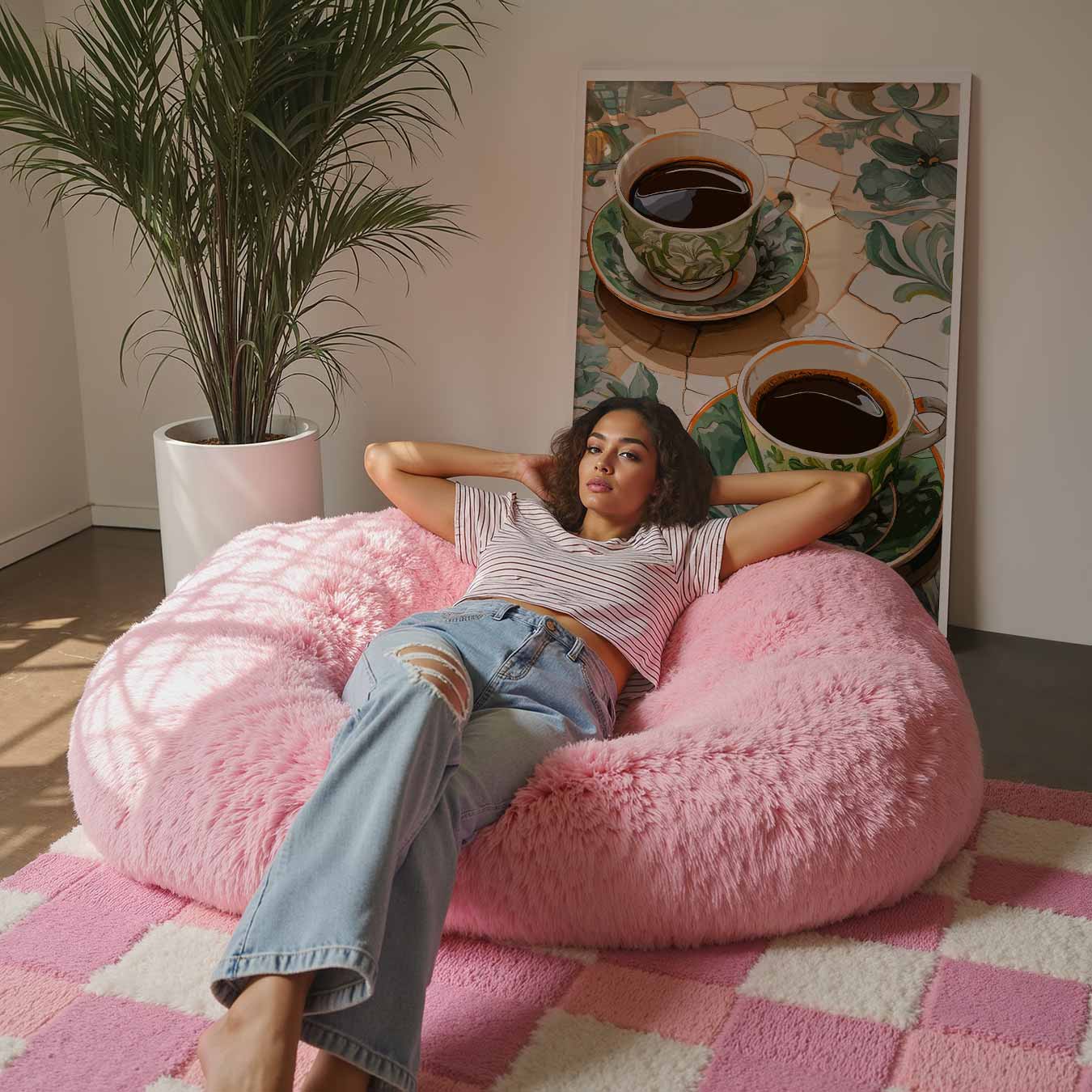 Sfeervolle Koffie Mozaïek Poster-WallArtistic