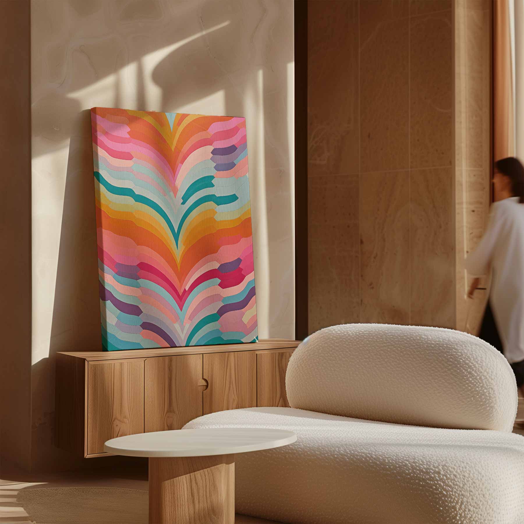 Kleurrijke Golven Kunstwerk-canvas-dibond-plexiglas-wanddecoratie-WallArtistic