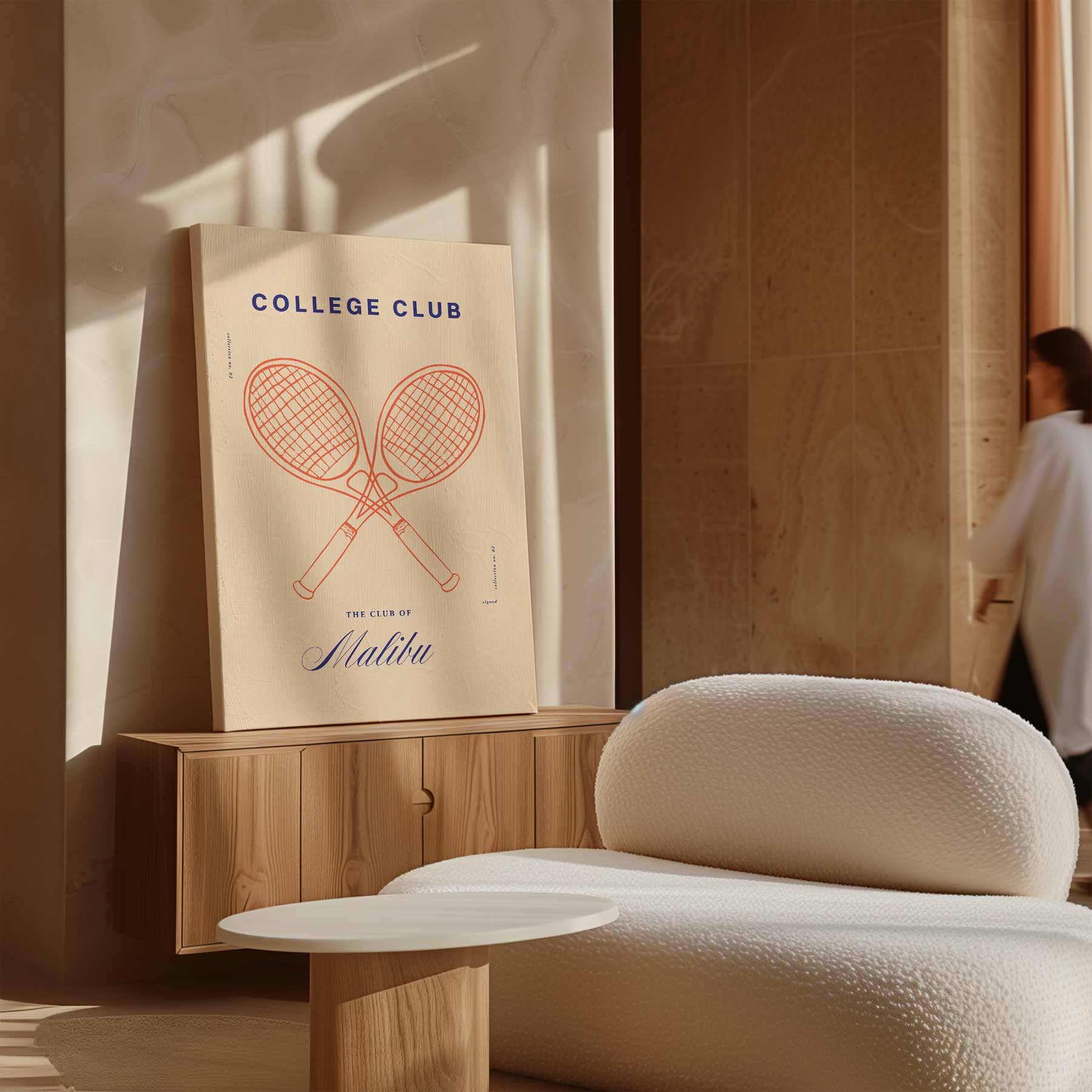 Tennisstijl in Malibu Kunstwerk-canvas-dibond-plexiglas-wanddecoratie-WallArtistic