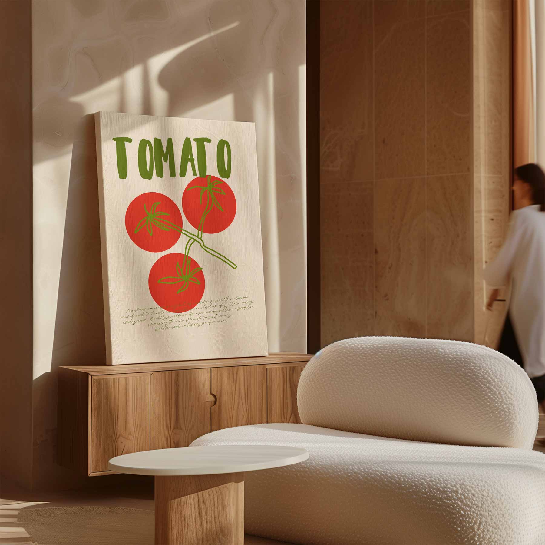Tomaat Illustratie Kunstwerk-canvas-dibond-plexiglas-wanddecoratie-WallArtistic