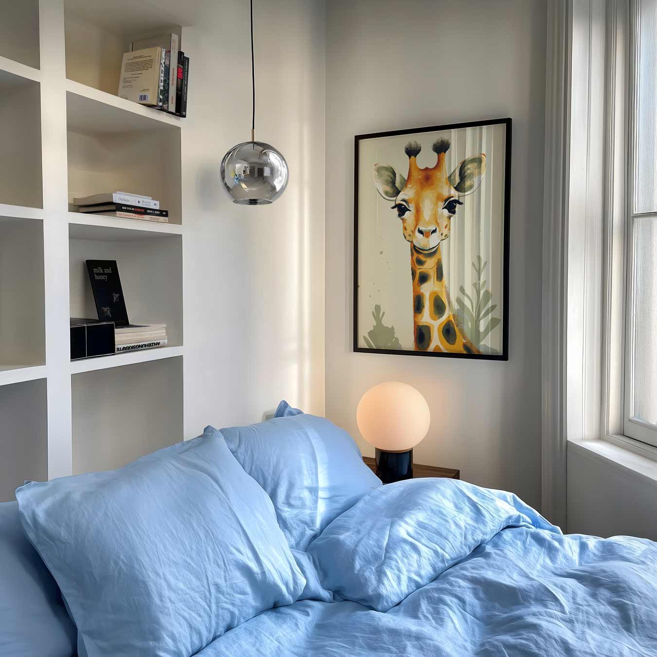 Vrolijke Giraffe Kunstposter