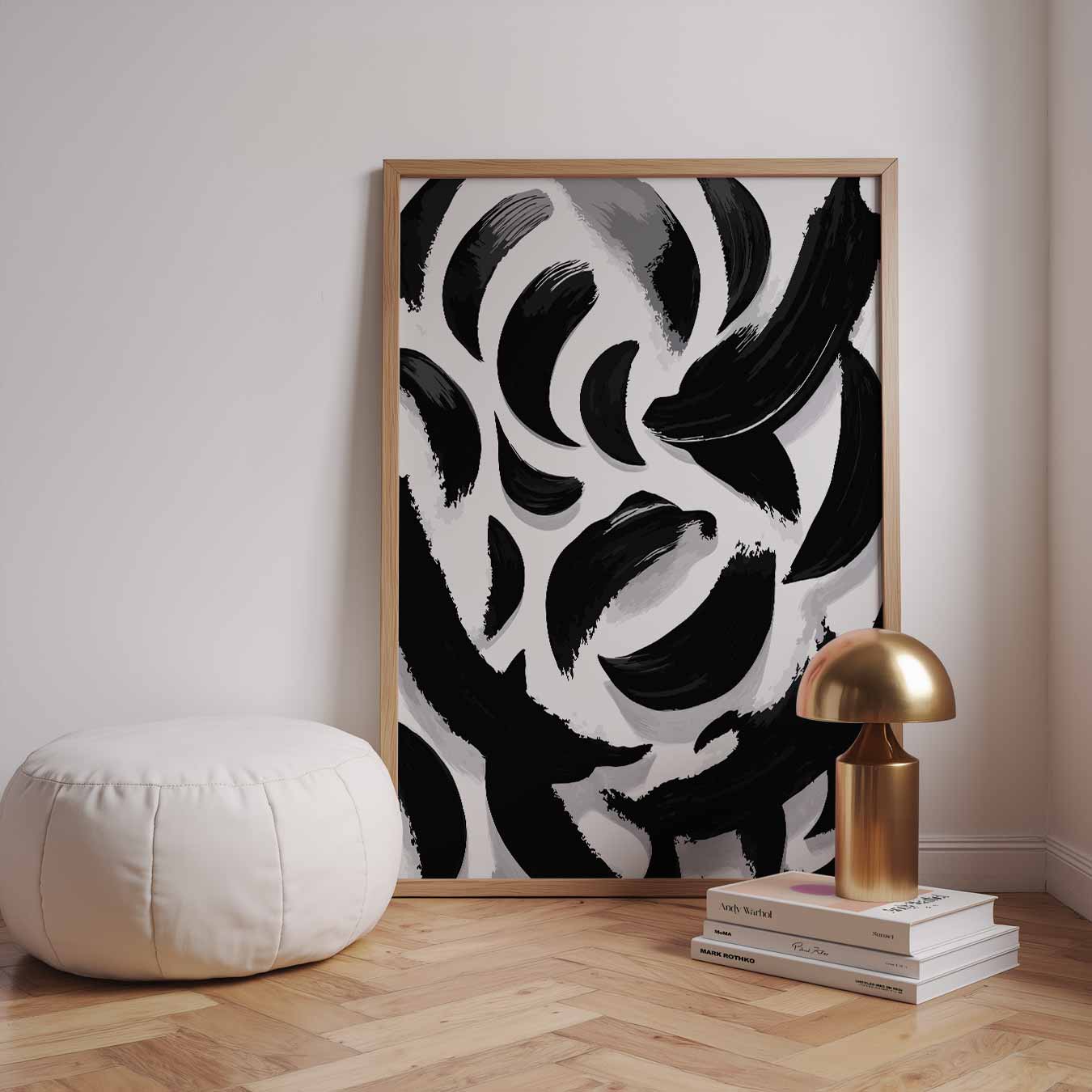 Modern Abstract Zwart-Wit Poster