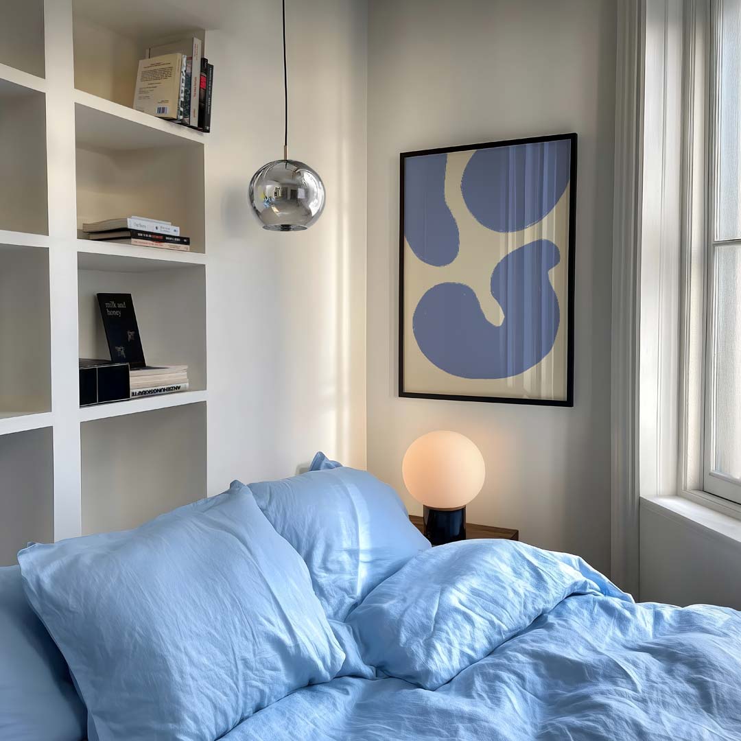 Abstracte Blauwe Compositie Poster-WallArtistic
