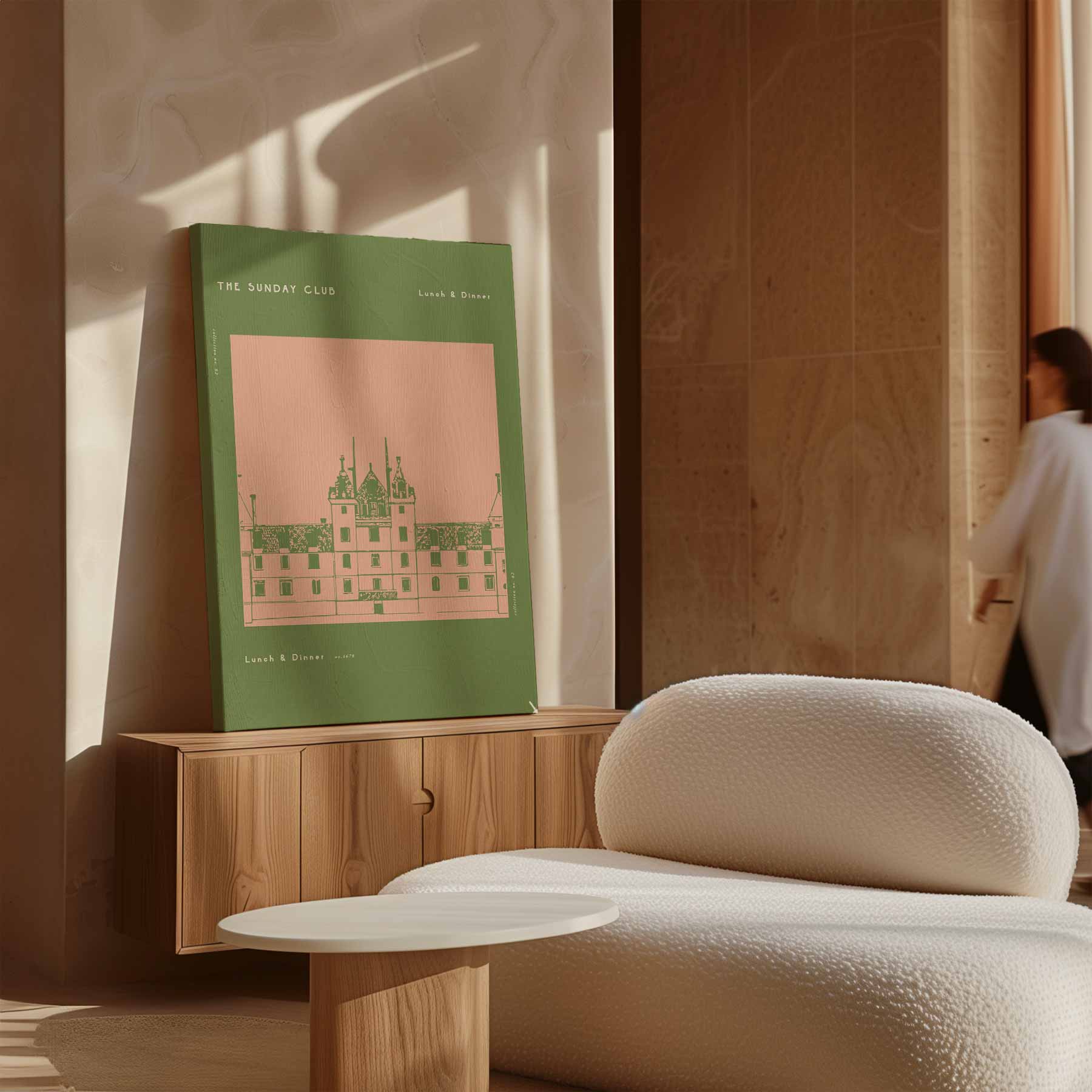The Sunday Club Menu Illustratie Kunstwerk-canvas-dibond-plexiglas-wanddecoratie-WallArtistic