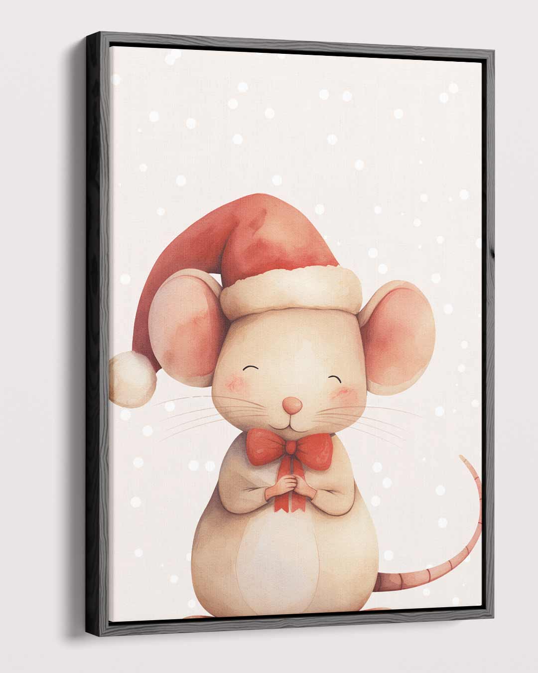 Kerstmis Muisje Illustratie Kunstwerk-canvas-dibond-plexiglas-wanddecoratie-WallArtistic