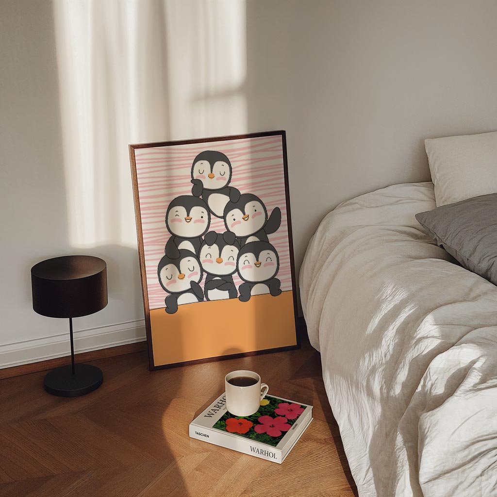 Vrolijke Pinguïn Vriendjes Poster