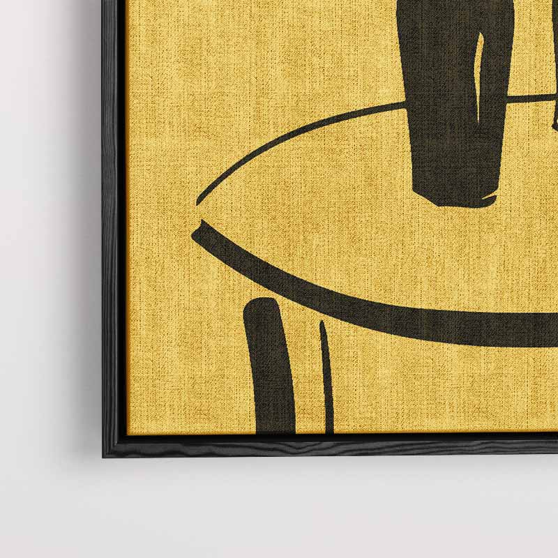 Lijnkunst Stillleven op Gele Achtergrond Kunstwerk-canvas-dibond-plexiglas-wanddecoratie-WallArtistic