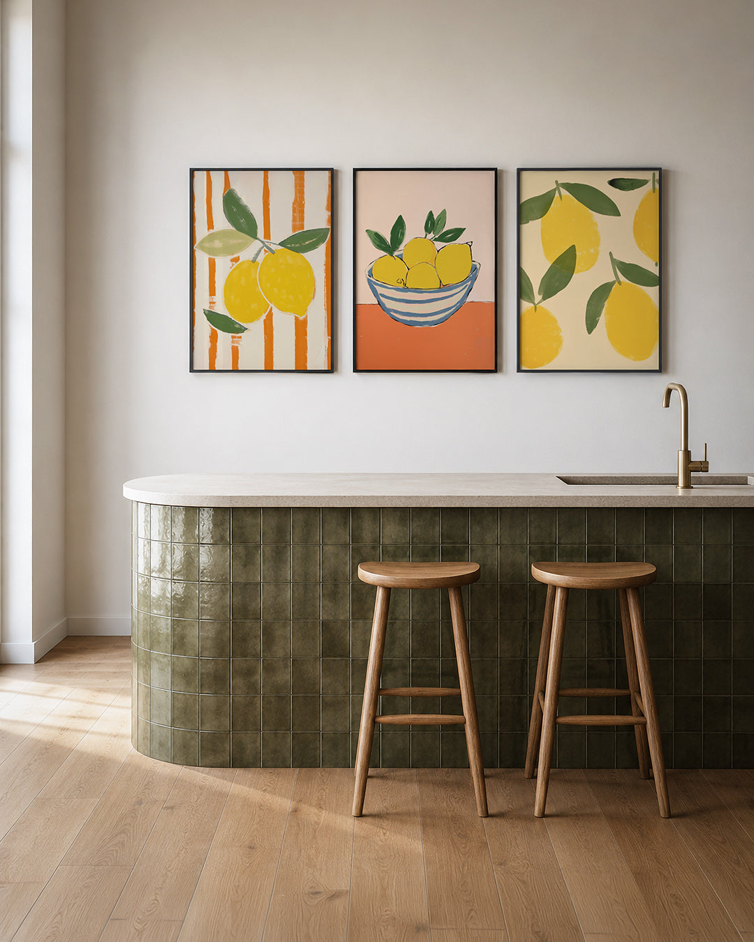 Citrus en strepen Posterset
