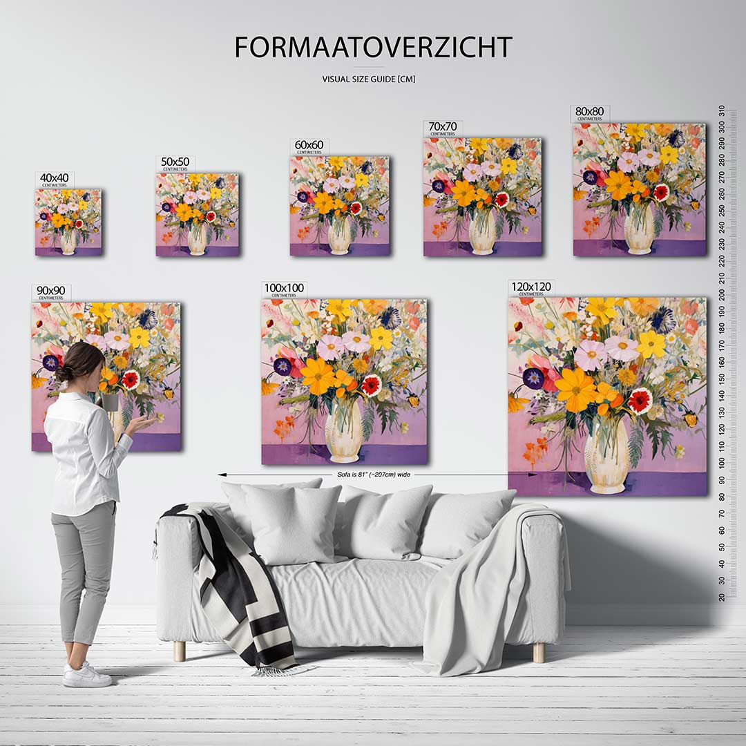 Bloemenpracht in vaas Kunstwerk