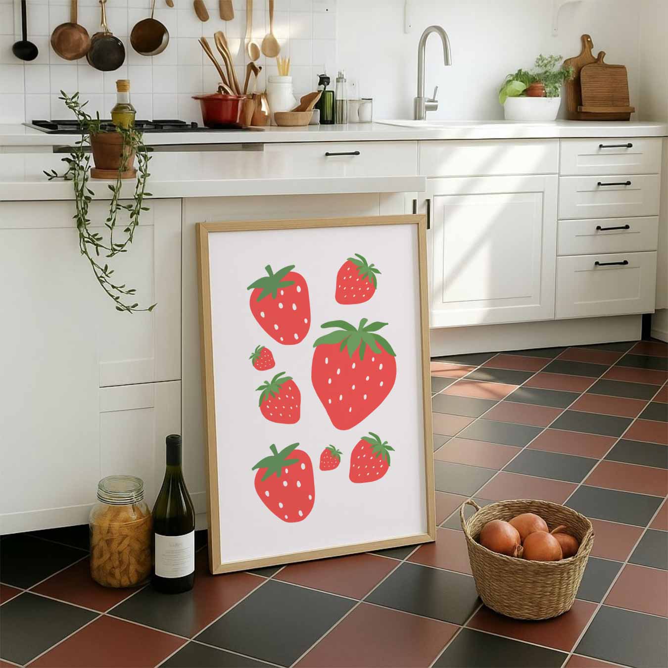 Zomerse Aardbeiensensatie Poster-WallArtistic