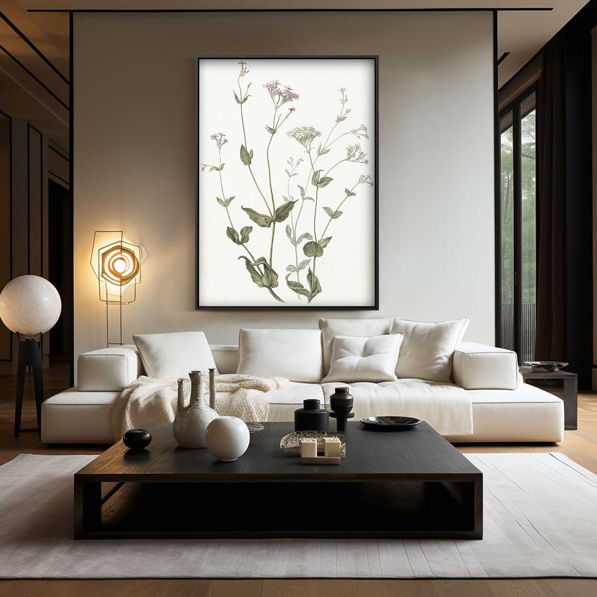 Botanische Bloemenillustratie Kunstwerk-canvas-dibond-plexiglas-wanddecoratie-WallArtistic