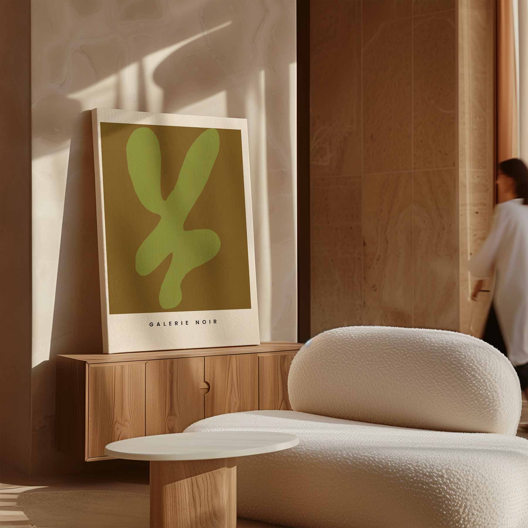 Organische Vormen in Groen Kunstwerk-canvas-dibond-plexiglas-wanddecoratie-WallArtistic