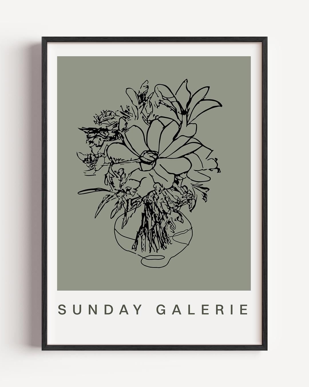 Bloemen in lijntekening Poster-WallArtistic