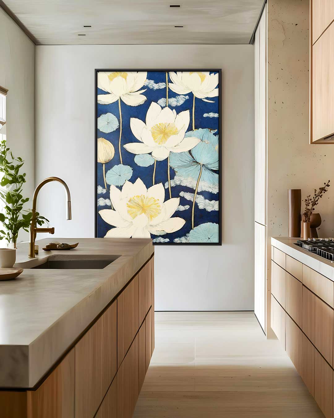 Dromerige Waterlelies Kunstwerk-canvas-dibond-plexiglas-wanddecoratie-WallArtistic