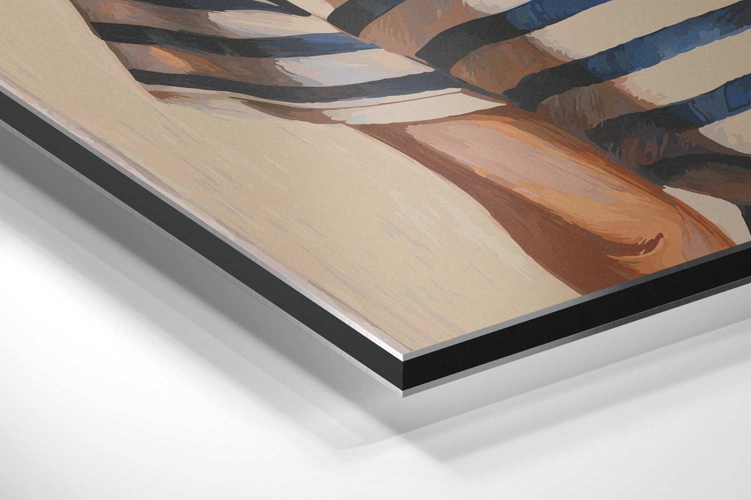 Strepen en Stille Reflectie Kunstwerk-canvas-dibond-plexiglas-wanddecoratie-WallArtistic