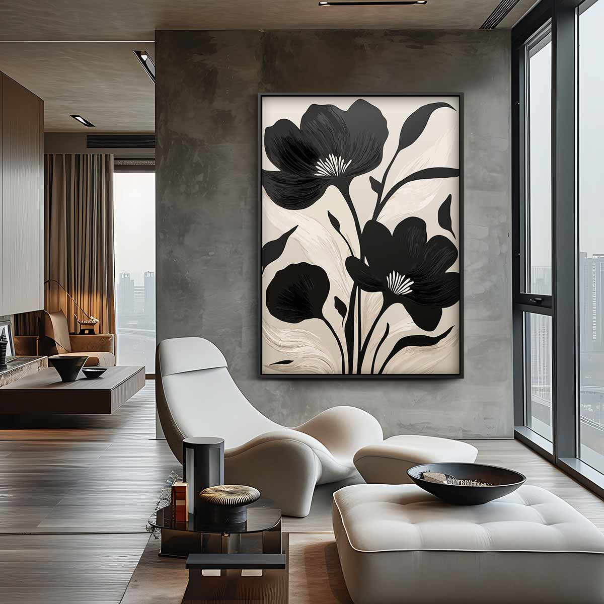 Abstracte Bloemenpracht Kunstwerk-canvas-dibond-plexiglas-wanddecoratie-WallArtistic