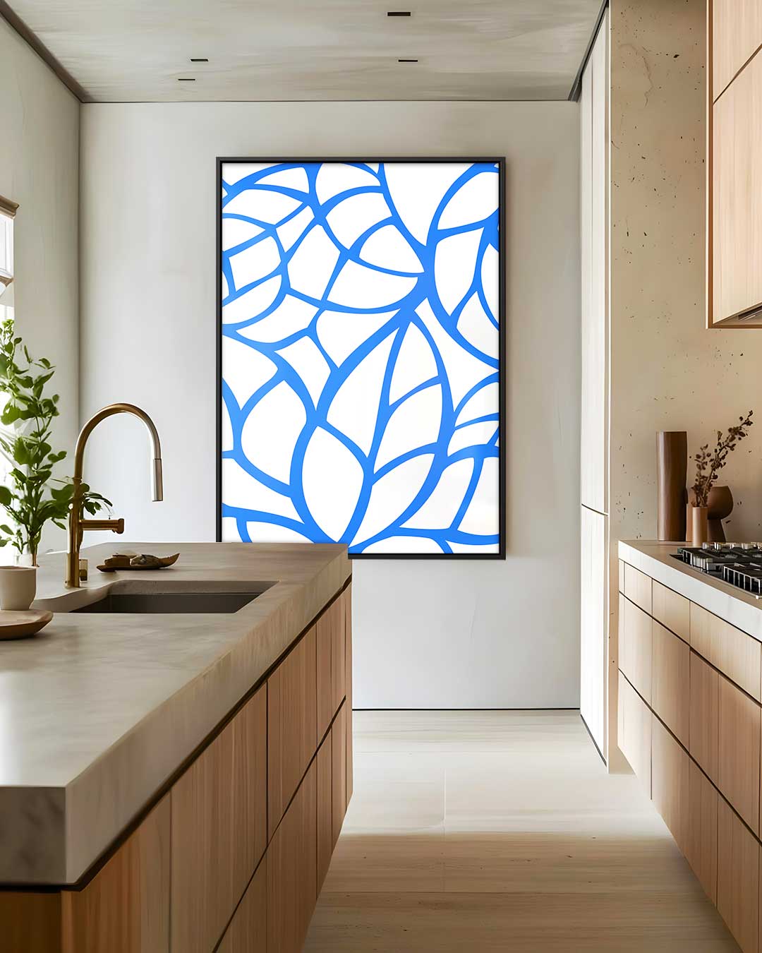 Abstract Blauw Kunstwerk Kunstwerk-canvas-dibond-plexiglas-wanddecoratie-WallArtistic