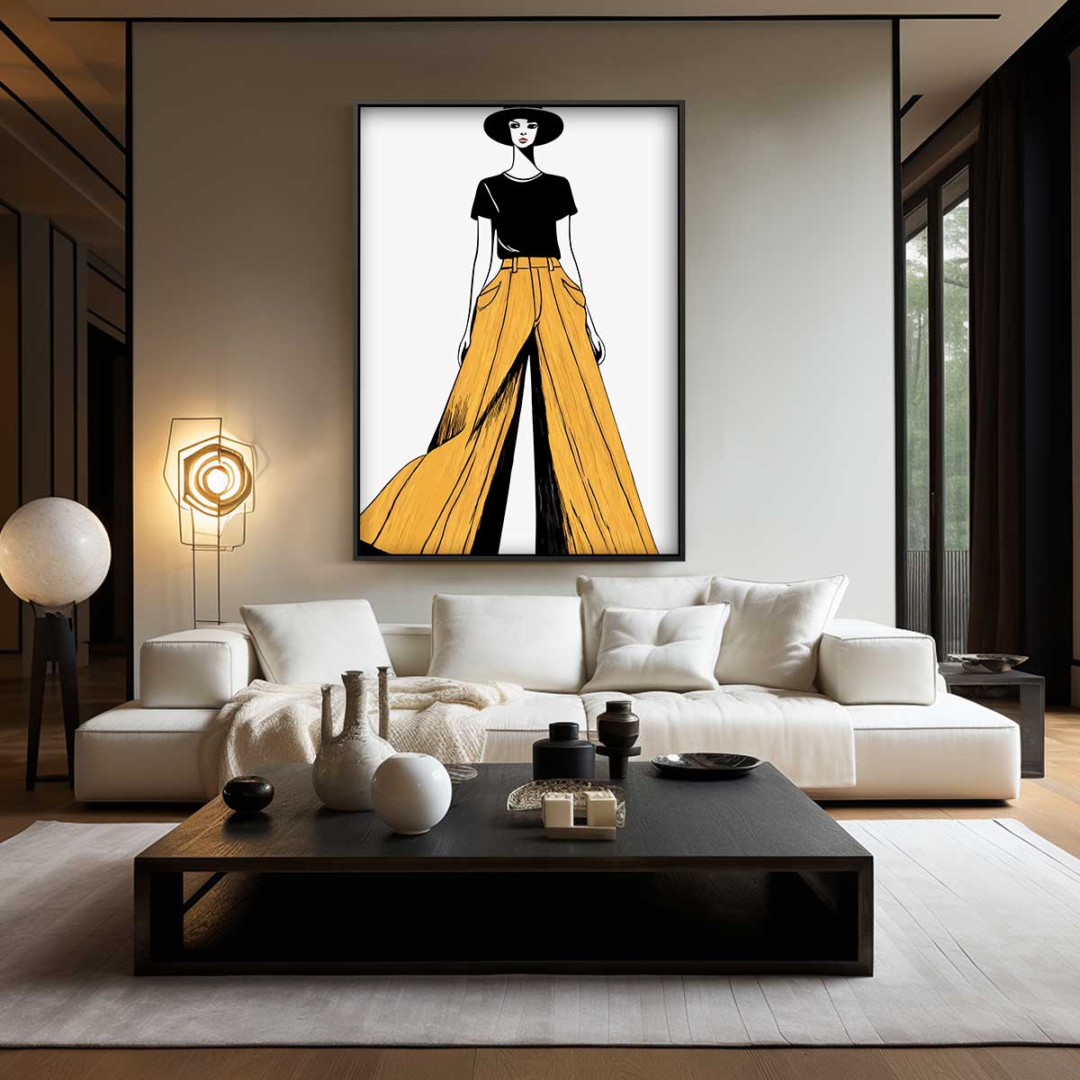 Stijlvolle Dames Silhouet Kunstwerk-canvas-dibond-plexiglas-wanddecoratie-WallArtistic