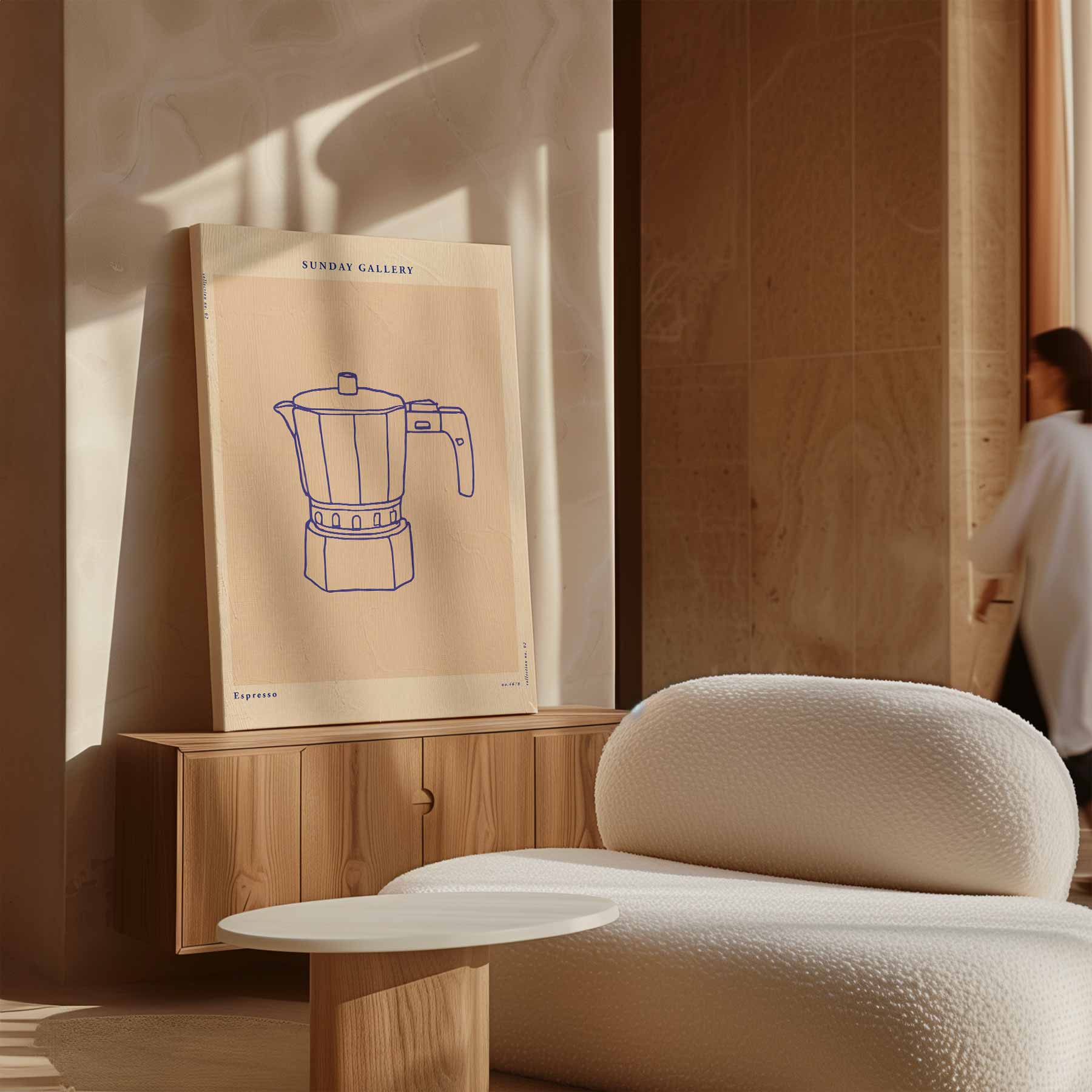 Stijlvolle Espressopot Illustratie Kunstwerk-canvas-dibond-plexiglas-wanddecoratie-WallArtistic