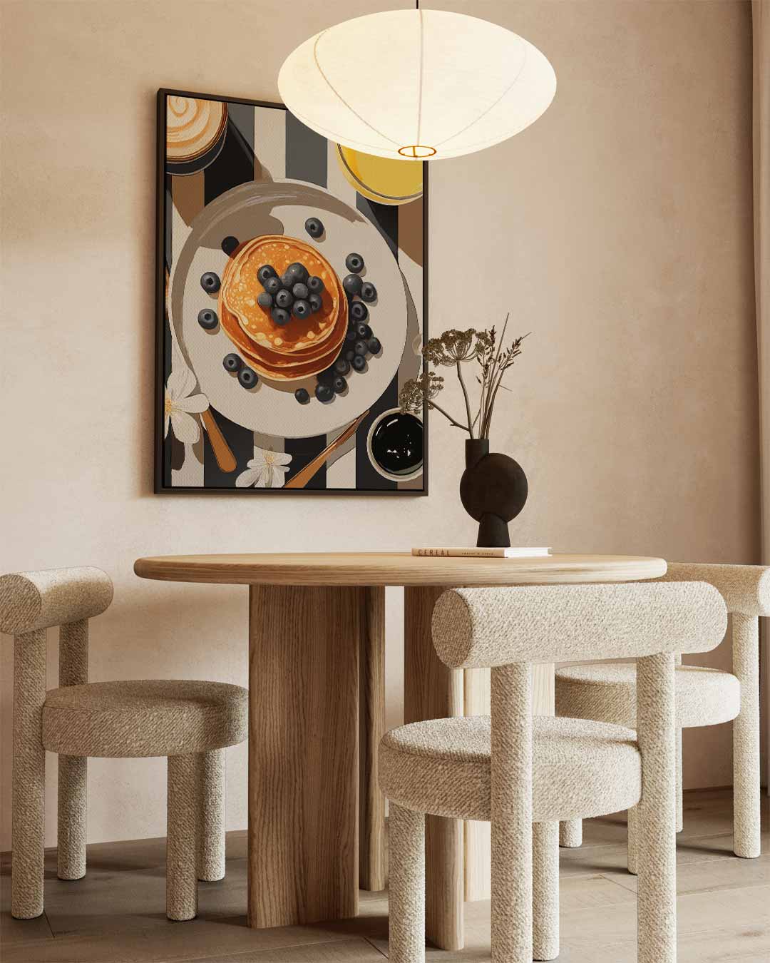Ontbijtverrukkingen met Pannenkoeken en Bessen Kunstwerk-canvas-dibond-plexiglas-wanddecoratie-WallArtistic