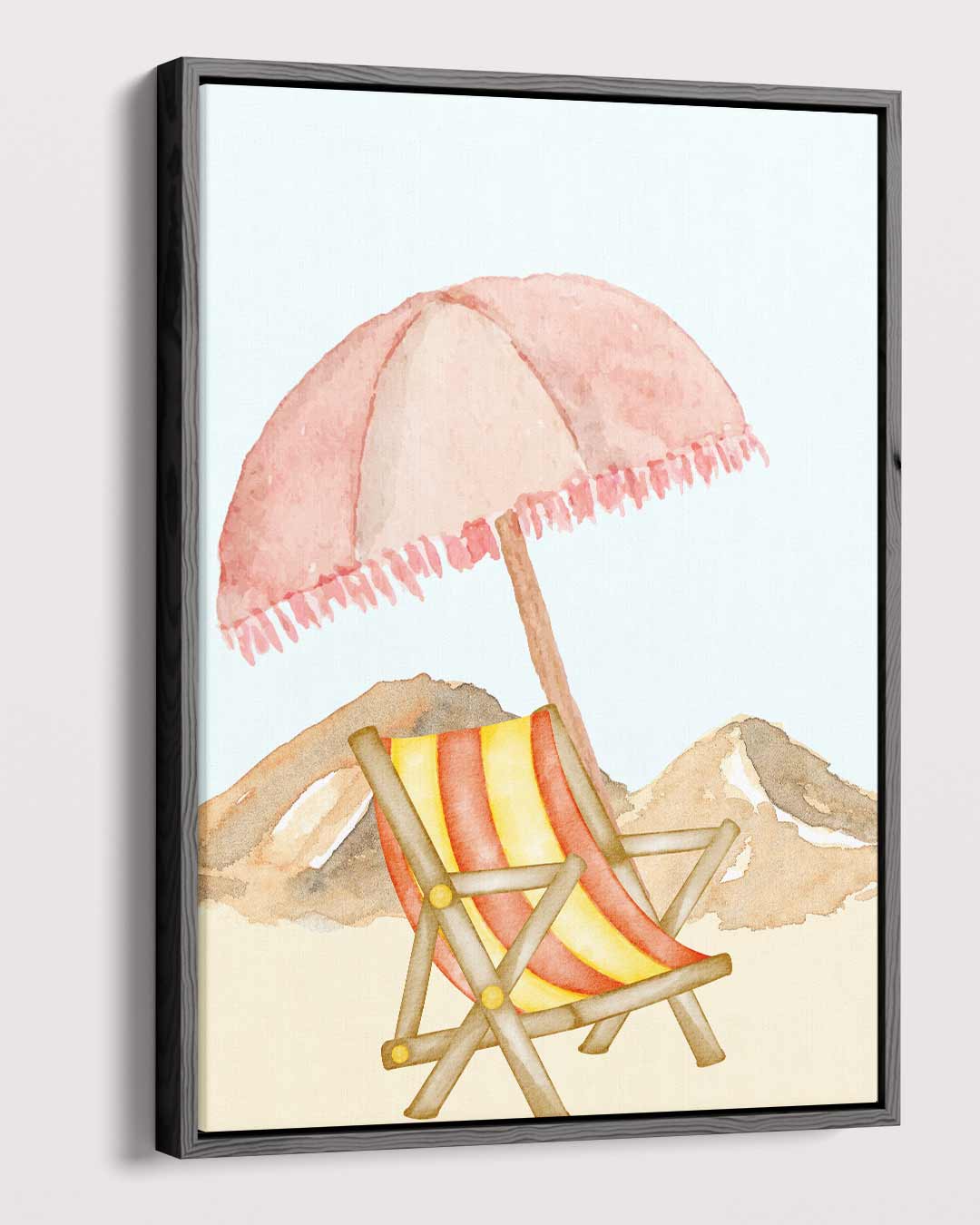 Zomerse Stranddag Aquarel Kunstwerk-canvas-dibond-plexiglas-wanddecoratie-WallArtistic