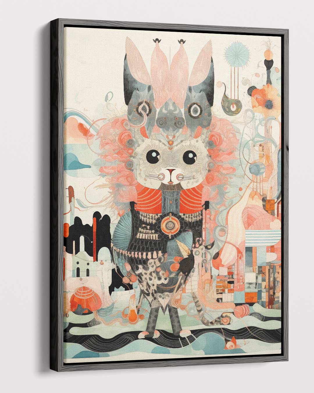Magische Kat Avontuur Kunstwerk-canvas-dibond-plexiglas-wanddecoratie-WallArtistic