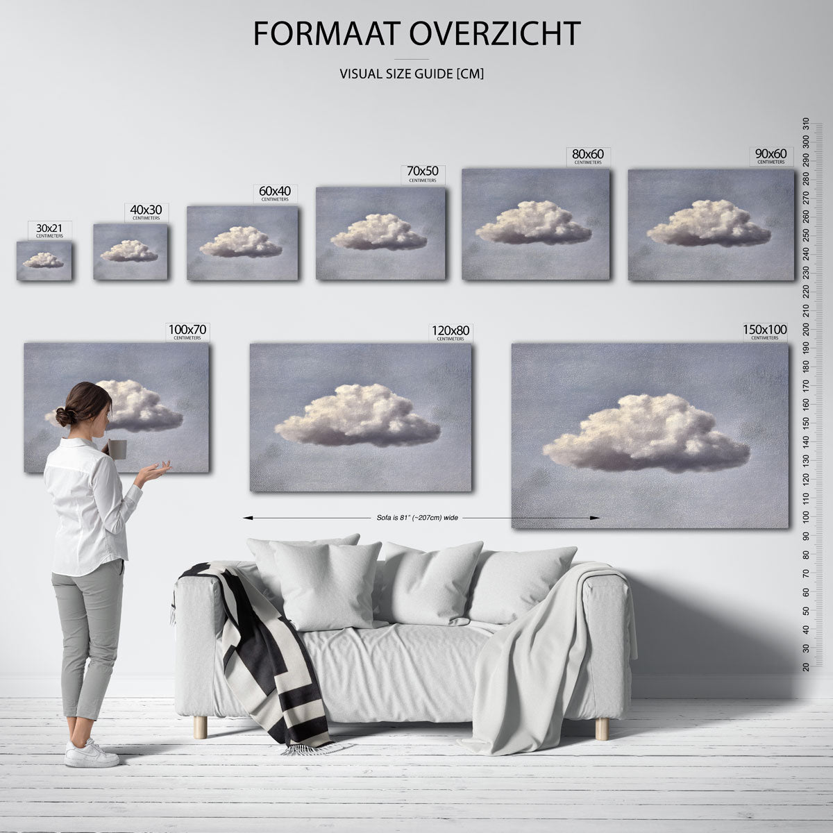 Wolk tegen grijze lucht Poster