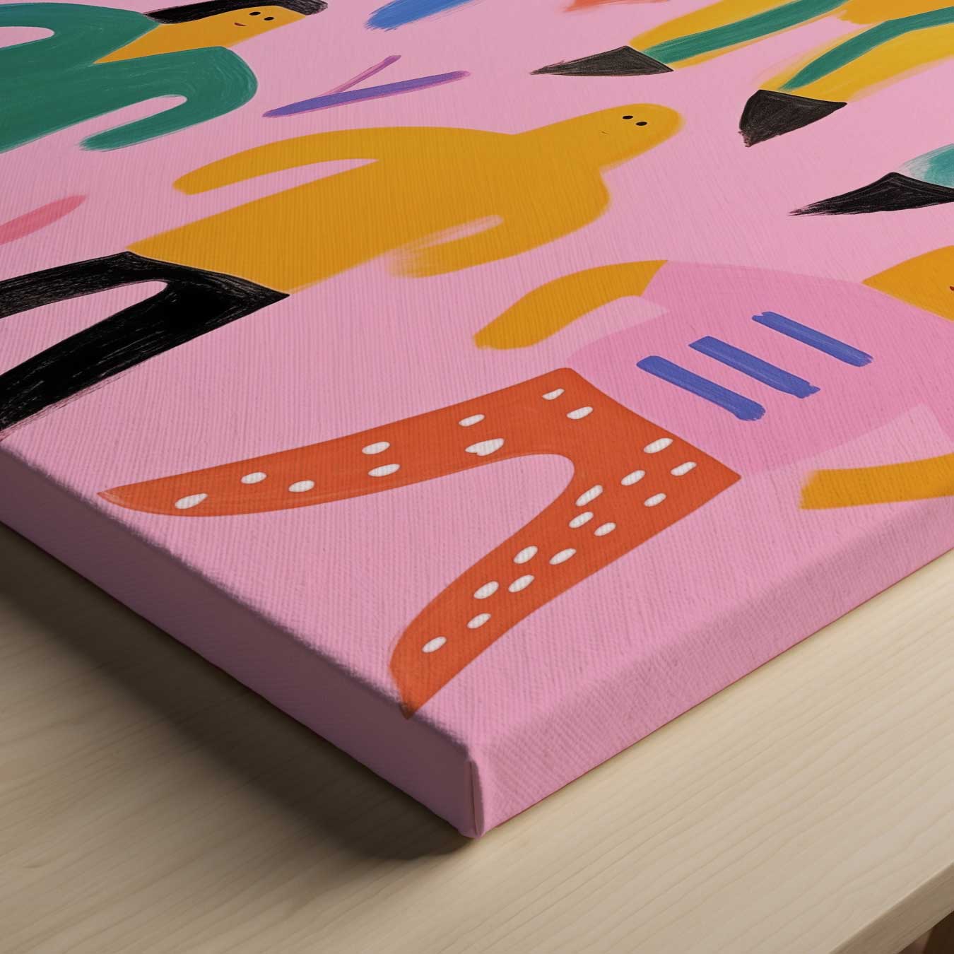 Kleurrijke Dans van Vormen Kunstwerk-canvas-dibond-plexiglas-wanddecoratie-WallArtistic
