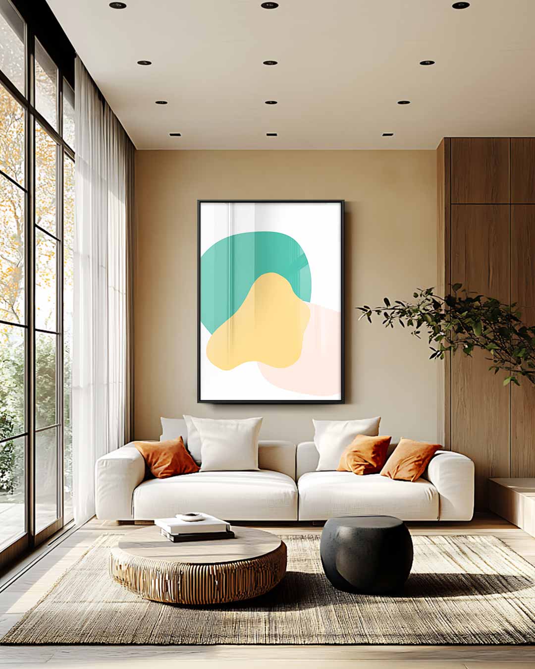 Speelse Kleuren Vormen Kunstwerk-canvas-dibond-plexiglas-wanddecoratie-WallArtistic