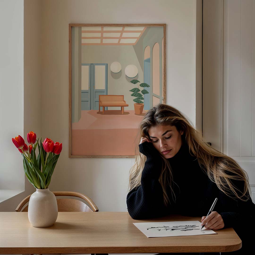 Stijlvolle Interieur Oase Poster-WallArtistic