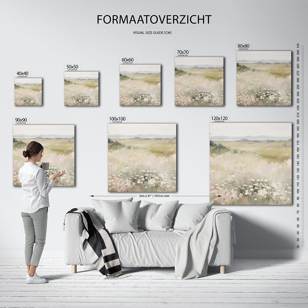 Landschap met bloemen Kunstwerk