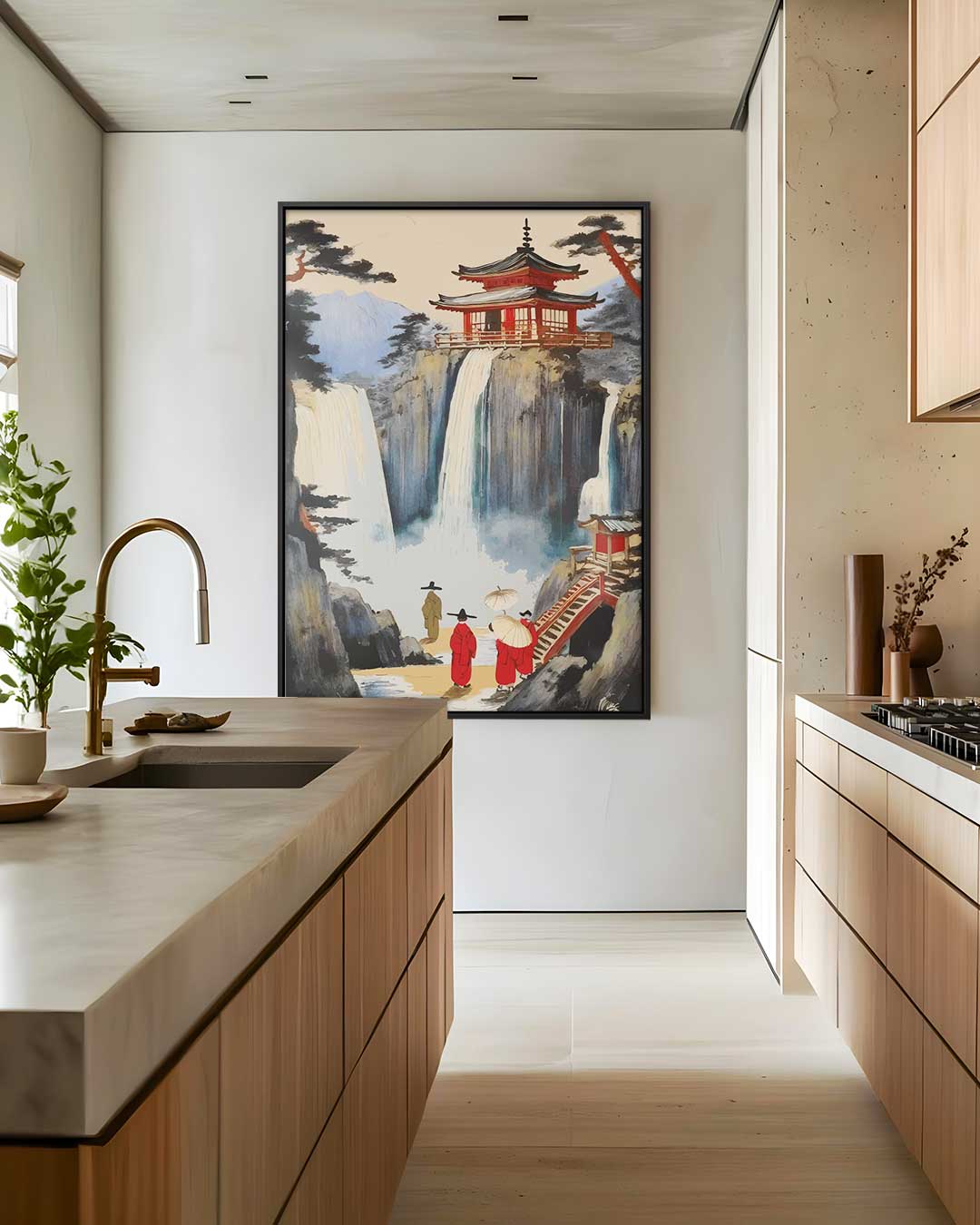 Mystieke Watervallen in Japan Kunstwerk-canvas-dibond-plexiglas-wanddecoratie-WallArtistic