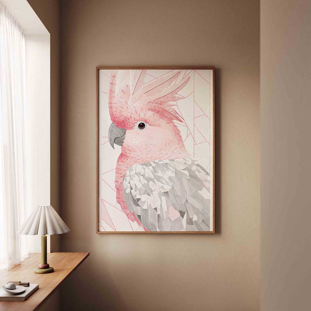 Roze vogel Poster