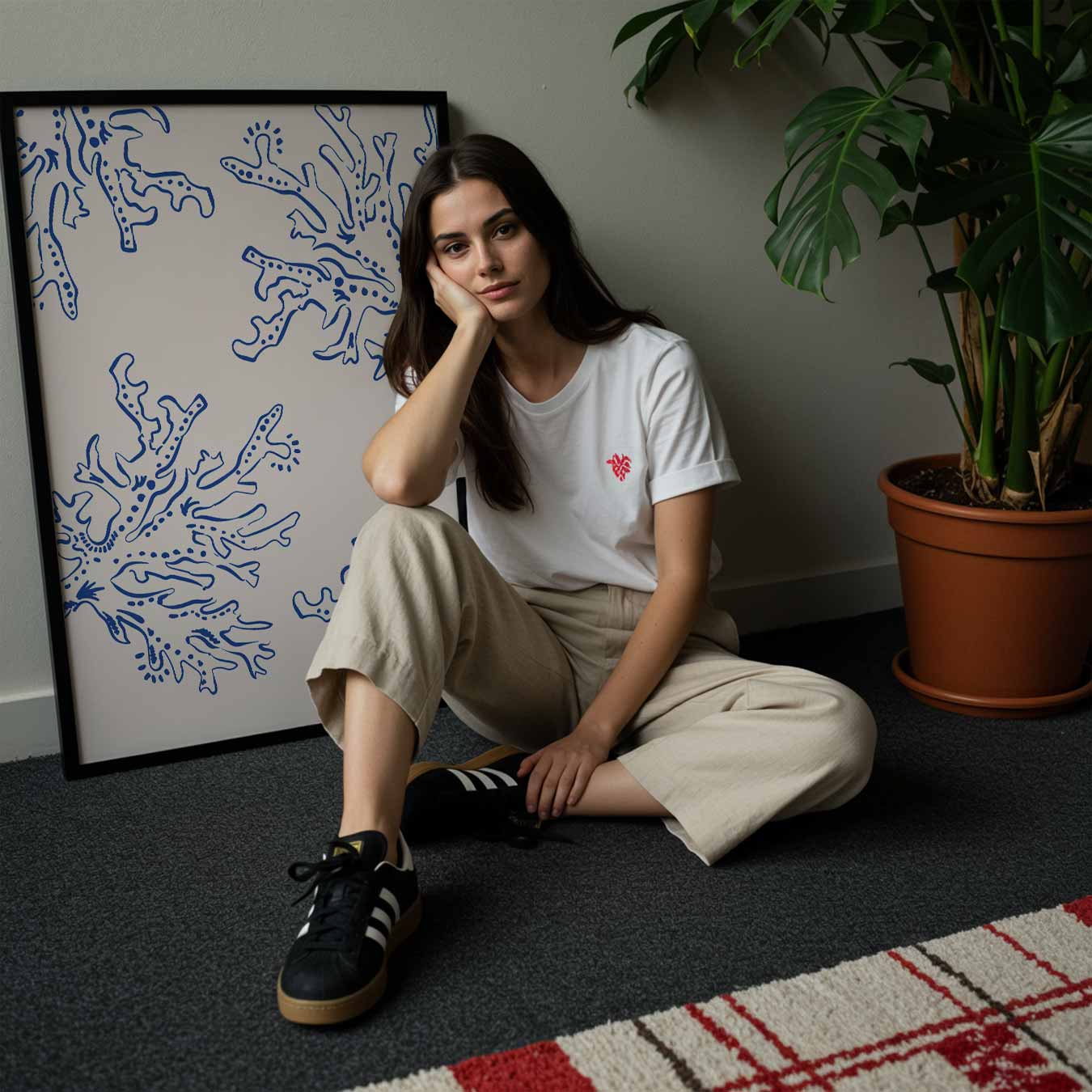 Blauwe Koraalpatroon Poster-WallArtistic