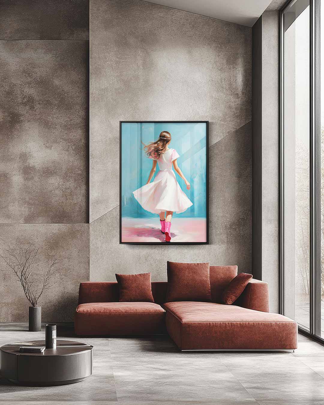 Dansende Lente in Pastelkleuren Kunstwerk-canvas-dibond-plexiglas-wanddecoratie-WallArtistic