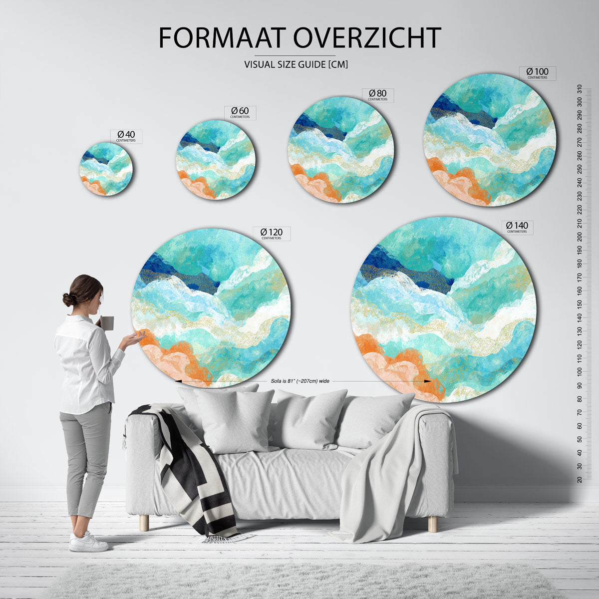 Golvende blauwe Muurcirkel