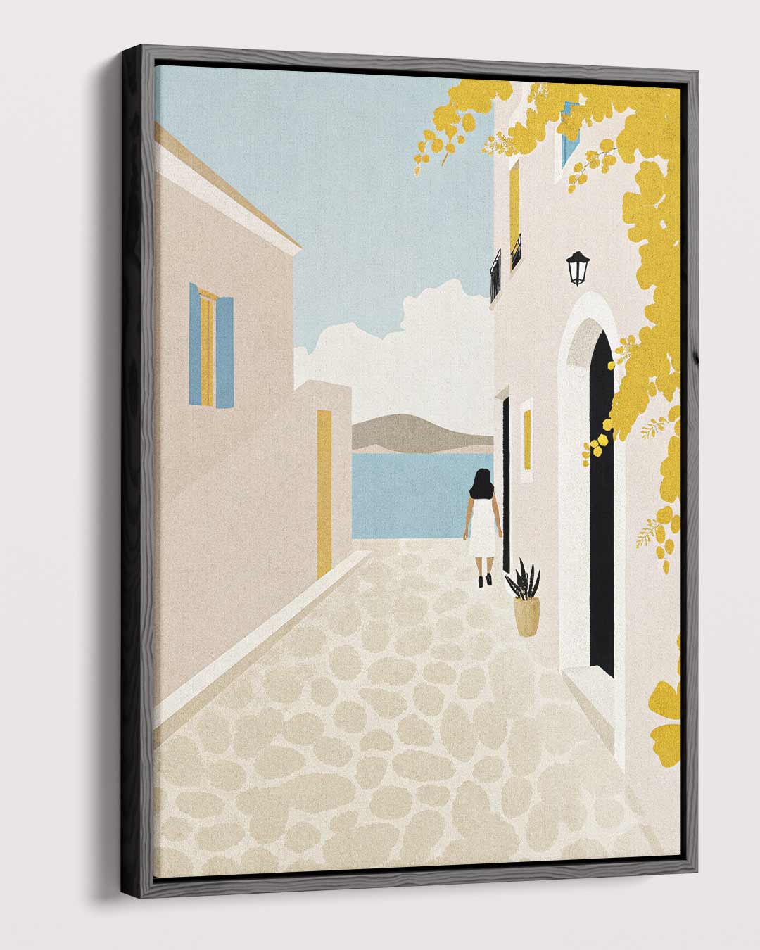 Zomerse Straatwandeling Kunstwerk-canvas-dibond-plexiglas-wanddecoratie-WallArtistic