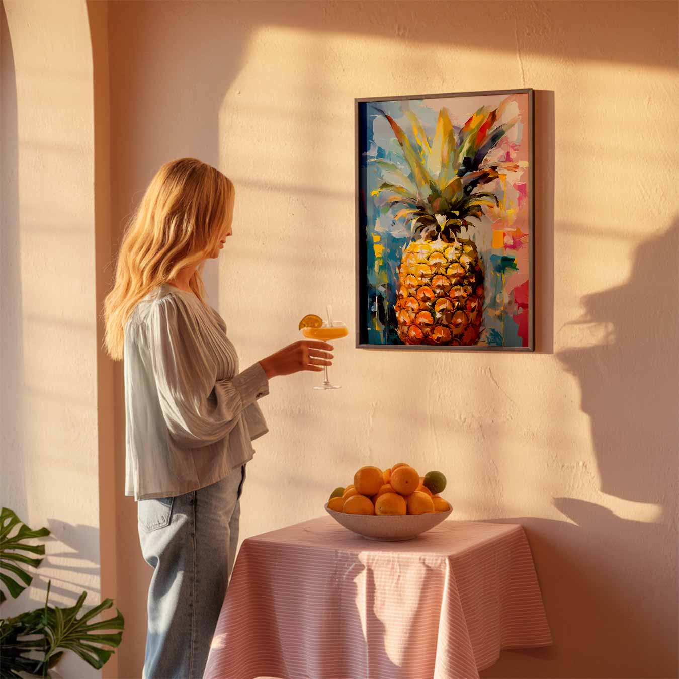 Kleurrijke Ananas Expressie Poster