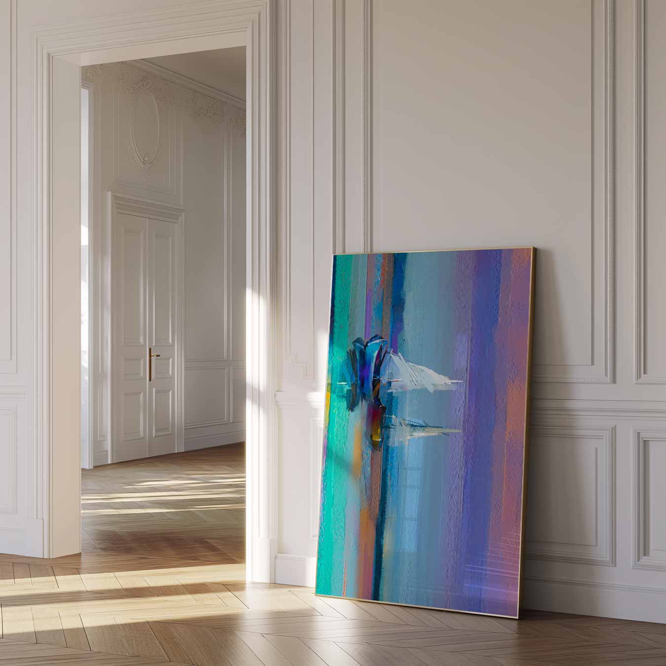 Abstracte Zeilboot Poster-WallArtistic