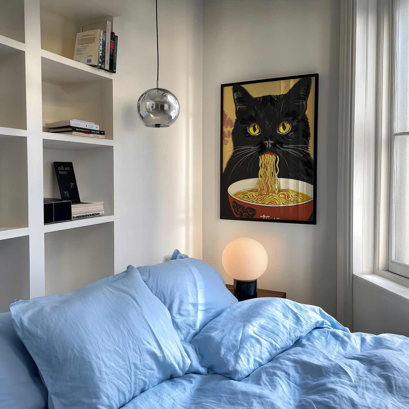 Noodle Cat Art Poster-WallArtistic