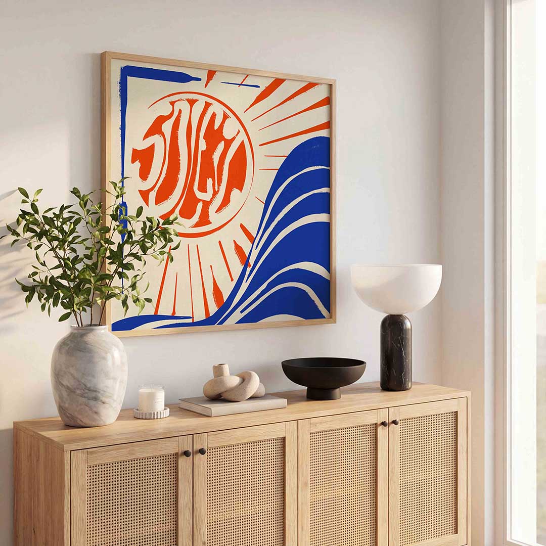 Zon en golven Poster