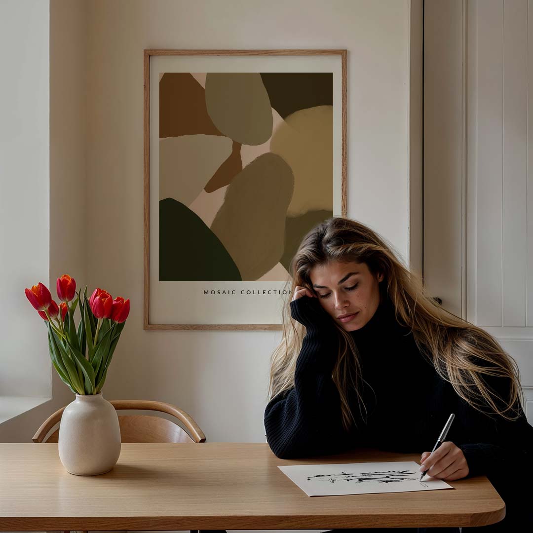 Natuurlijke Mozaïek Kunstposter-WallArtistic